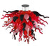 Red Spray Blown Glass Chandelier Chihuly Style Art Decor