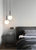 Modern Pendant Light Metal Frame Milk White Opal Glass Lampshade For Living Room