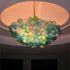 Blown Glass Chandelier Green And Orange Bubbles Art Decor