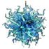 Blown Glass Chandelier Blue Chihuly Style Art Deco