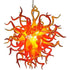 Sun Flare Blown Glass Chandelier Chihuly Style Red And Orange