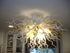 Blown Glass Chandelier Chihuly Style Amber and White