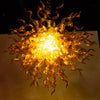 Golden Sun Rising Blown Glass Chandelier Chihuly Style Art Lighting