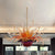 Floral Basket Blown Glass Chandelier Amber Ribons Home Decor