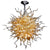hand blown glass chandelier amber color