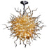Blown Glass Chandelier Amber Golden Chihuly Style