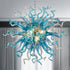 Chihuly Style Blown Glass Chandeliers Blue And Grey Sputnik Shape