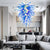 Sky And Cloud Blown Glass Chandelier Blue And Clear White Colors