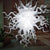 Blown Glass Chandelier Crystal White Home Decor