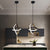 Modern Pendant Light Minimalist Black Or White Frame LED Hanging Lamp For Bedroom