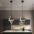 Modern Hanging LED Lamp Minimalist Black Or White Frame