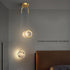 Creative Pendant Light Round Ring Starry Ball Art For Bedside