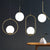 Contemporary Pendant Lamp Metal Frame Opal Glass Lampshade