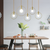Personality Pendant Lamp Gold Ring Frame Opal Frosted Glass Lampshade Hanging Lamps