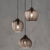 Modern Pendant Amber/Gray Rib Textured Glass LED Island Pendant Lamp