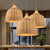 Bamboo Wicker Rattan Dome Lampshade Hand-Woven Pendant Light For Dining Room