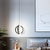 Modern Pendant Light Minimalist Black Or White Frame LED Hanging Lamp For Living Room