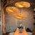 Bamboo Wicker Rattan Dome Lampshade Hand-Woven Pendant Light For Coffee Shop