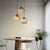 Modern Pendant Amber/Gray Rib Textured Glass LED Island Suspensioned Light