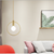 Personality Pendant Lamp Gold Ring Frame Opal Frosted Glass Lampshade Hanging Lamp for living room