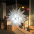 Modern Blown Glass Chandelier White Frosted Glass