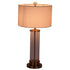 Modern Table Lamp Glass Pipes Iron Base Fabric Shade