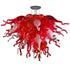 Red Spray Blown Glass Chandelier Red And White Pendant Light