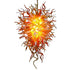 Rising Flames Blown Glass Chandelier Orange And White Chihuly Style