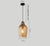 Modern Pendant Island Light Amber/Gray Rib Textured Glass