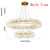 Modern Luxury Crystal Chandelier LED Ring Tiered Suspension Lamp For Living Room