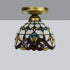 Ceiling Light Antique Tiffany Style Stained Glass