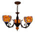Tiffany Style Chandelier Three Arms Antique Design Stained Glass