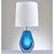 Modern decor navy blue azure glass based unique LED bedside table lamp