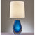 Modern decor navy blue azure glass based unique LED bedside table lamp